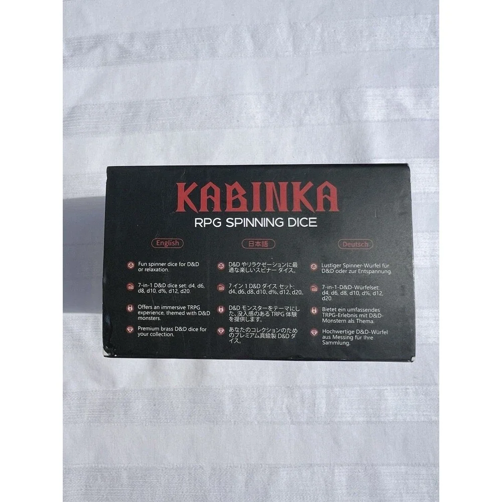 New Kabinka Spinner Dice for RPG DND Unique Metal Ancient Silver NIB‎ Game piece